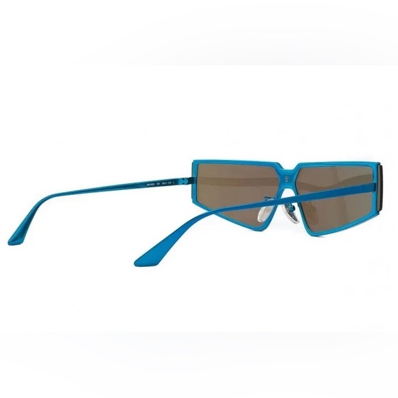 NEW BALENCIAGA GEOMETRIC SUNGLASSES BALENCIAGA BB0192S 003 BLUE EYEWEAR - Picture 4 of 6
